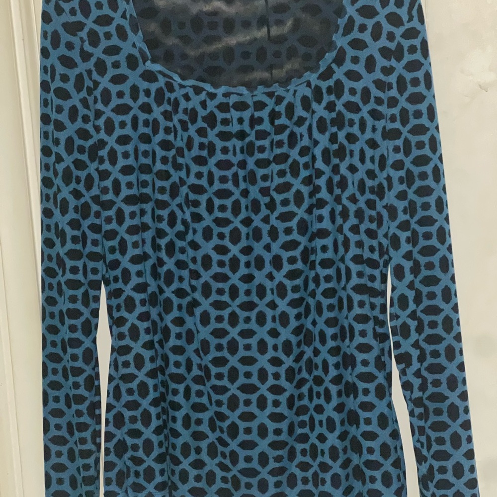 Blue Geometric Women's Top